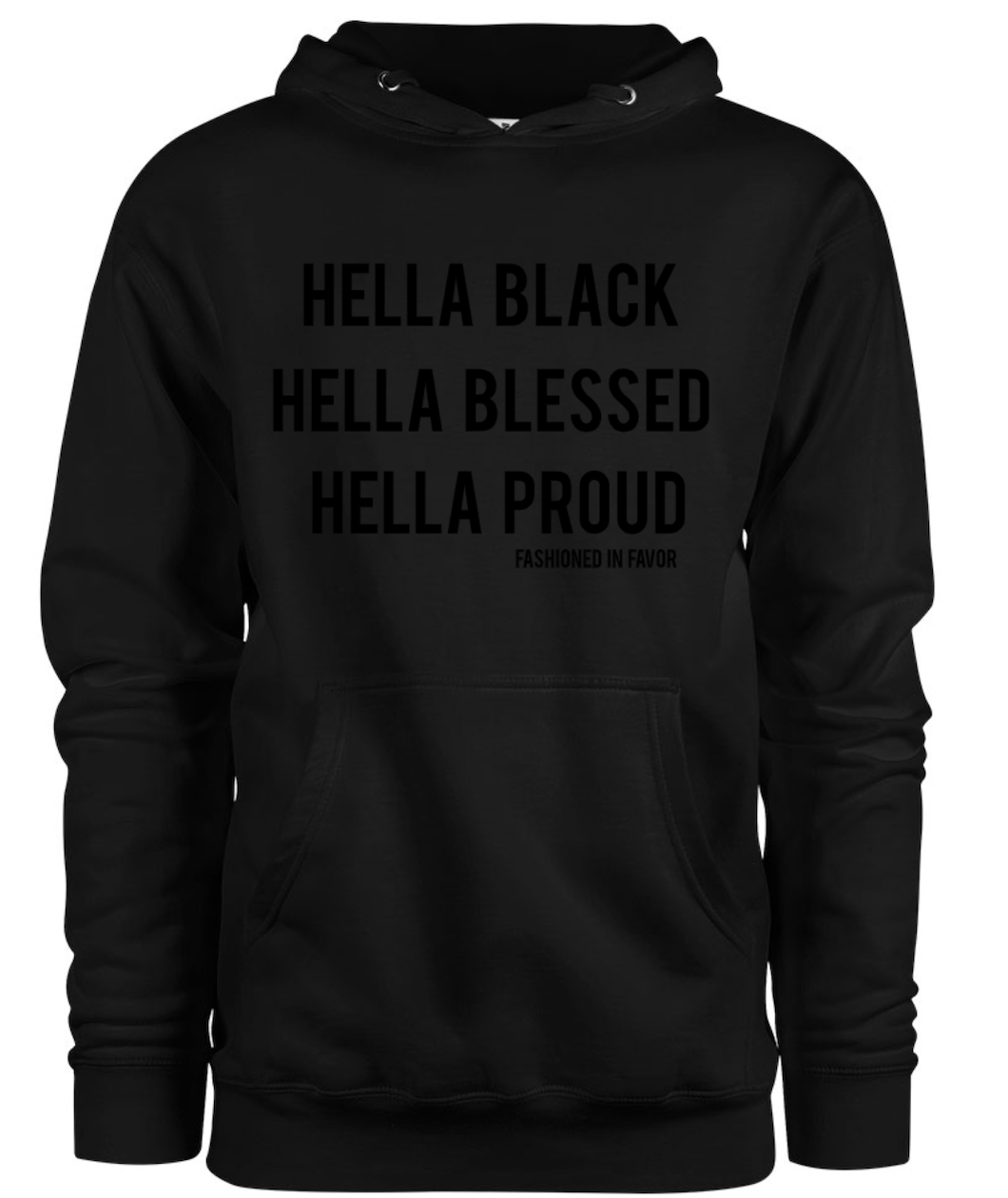 "HELLA" UNISEX HOODIE BLACKITY BLACK  EDITION